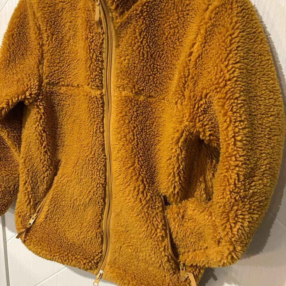 Aritiza TNA XS| Sherpa Zip Up Mustard/ Hiking/ Cozycore /Granola/ Boho - Picture 4 of 8